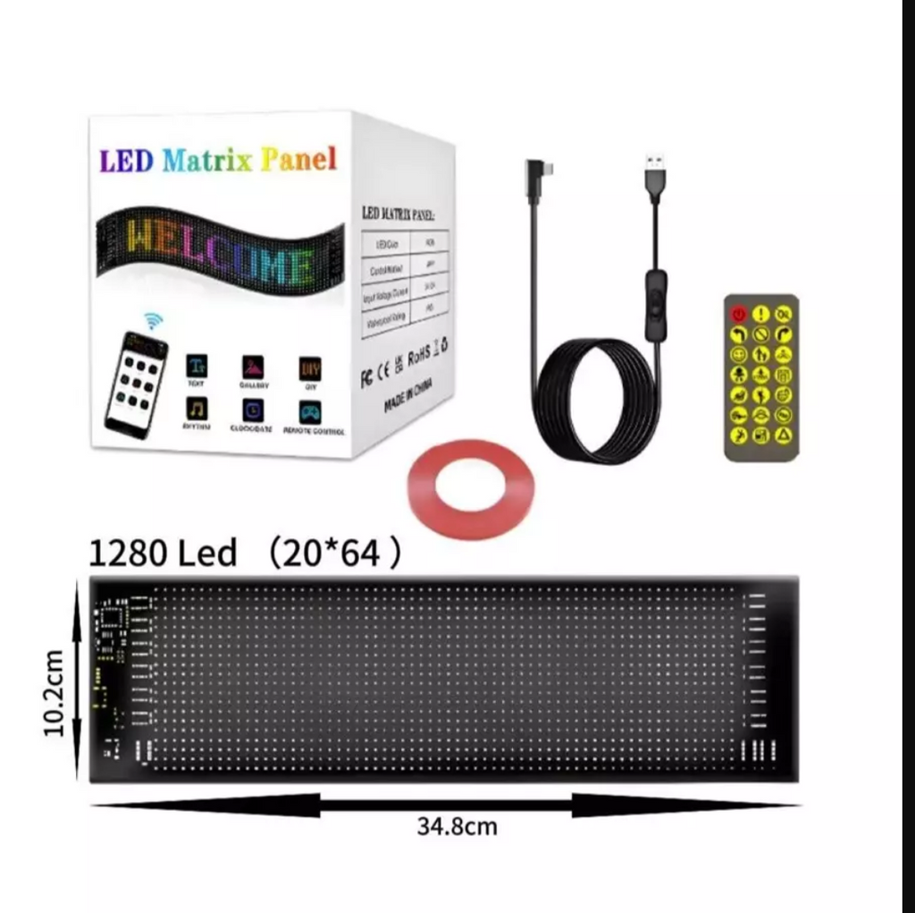 Eye Light Panel with Flexible Programmable Foldable LED Display, Controlled for Car, Truck, Shop, Waterproof