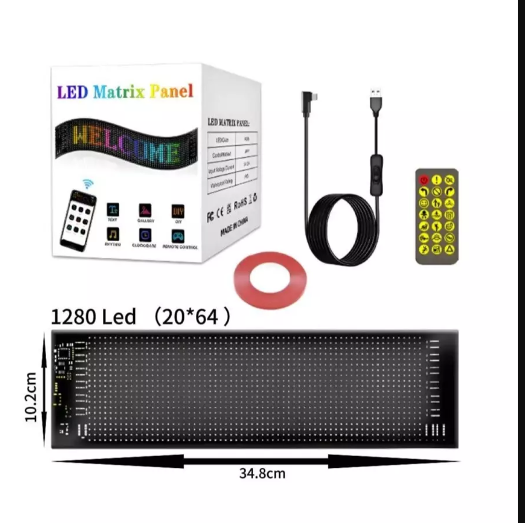 Eye Light Panel with Flexible Programmable Foldable LED Display, Controlled for Car, Truck, Shop, Waterproof