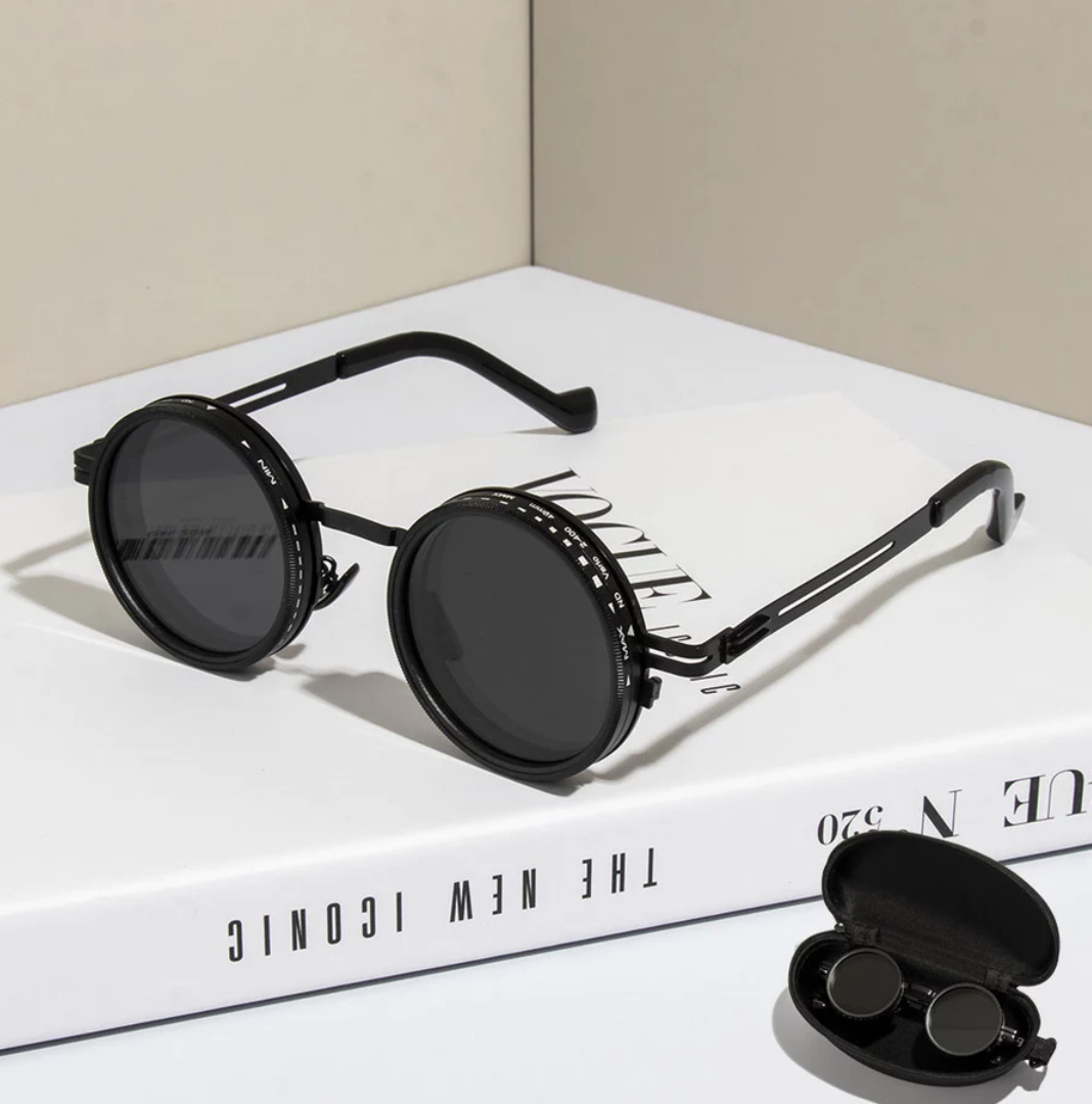 FANHUI Adjustable Darkening Sunglasses, 9-Level Polarized UV400 Fishing Sunglasses with ND Filter